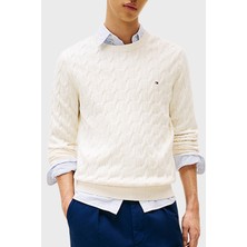 Tommy Hilfiger Pamuklu Relaxed Fit Örgülü Bisiklet Yaka Kazak Erkek Kazak MW0MW33132 Z00