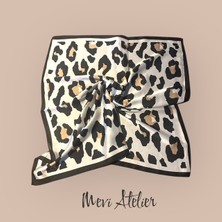 Mevi Atelier Leopar Desenli Fular 70 x 70