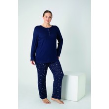 Confeo Kadın Battal Viskon Patlı Uzunkol Pijama Takım C840-905