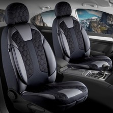 Startcar Jaguar F Pace Deri Detaylı Oto Koltuk Kılıfı Ön Arka Set Cyrus Seri Siyah Scr