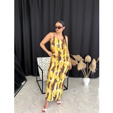 Luz Sırtı Çapraz Detaylı Batik Elbise