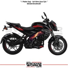 Bajaj NS200 Orta Şase Kaplama Modeli Kırmızı Yıldırım Desen