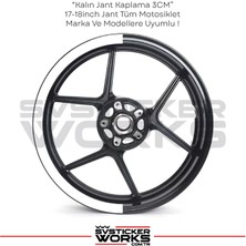 Sv Sticker Works Motosiklet Jant Şeridi Jant Sticker Yarım Kaplama Daire 17-18 Inch Jant Motor Uyumlu
