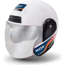 Wogen Karbon Yarım Kask Beyaz (L)