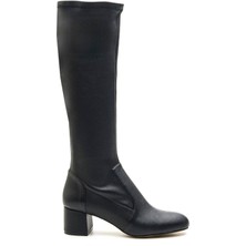 Sofia Baldi Fleks Siyah Hakiki Deri Kadın Topuklu Çizme