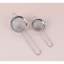 Mena Rise Paslanmaz Çelik Çay Süzgeci ve Sıvı Yağ Süzgeci 2 Li Set