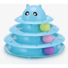 Mena Rise 3 Katlı Kedi Oyuncağı Seti Model 2 - Mavi