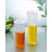 Mena Rise 1 Adet Üçgen Basmatik Kapaklı Ölçekli Sıvı Yağlık  Sosluk 1000 ml