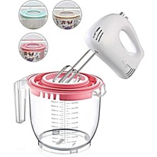 Mena Rise Şeffaf Mikser Karıştırma  Kabı Özel Koruma Kapaklı Sıçratmayan  Ölçülü 2400 ml