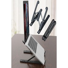 Mena Rise Katlanabilir Laptop Standı - Kaydırmaz Kademe Ayarlı Laptop Tablet Tutucu