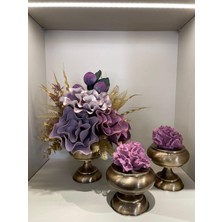 TASARIMHMODA Yapay Çiçekli 3 Parça Set Antik No:1