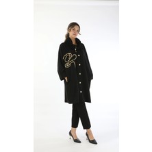 Suff Varaklı Triko Büyük Beden Mont