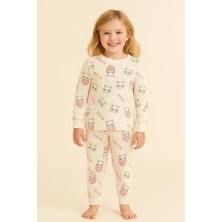 Katia & Bony Kız Çocuk Kalpli Kedi Desenli Pijama Takımı