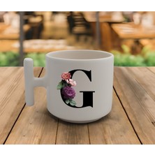 Latte & Espresso El Yapımı 'g' Baş Harf Kupa T Kulp Kupa 200 ml