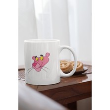 Pembe Panter Baskılı Porselen Kupa Bardak