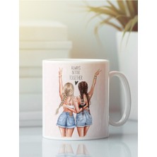 Beyaz Kupa Bardak Arkadaşlık Kardeşlik Dostluk