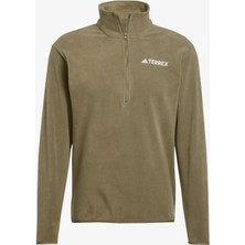 adidas Multi Essentials 1/2 Zip Fleece Erkek Polar Yüksek Performans ve Konforlu Yeşil Kumaş