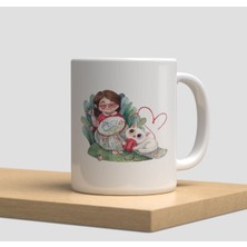 Beyaz Kupa Bardak A111 - Snoopy Yeni Yıl Arkadaşlık Dostluk Kardeşlik Aşk Sevgi Yılbaşı