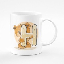 H Harfli Ayıcıklı Çocuklar Için Baskılı Kupa