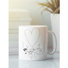 Beyaz Kupa Bardak Aşk Sevgililer Günü