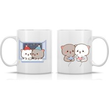 Mochi Cat Sevgili Çift Aşk Kupa Seti 2 Adet