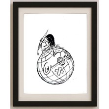 Karikatural Ali Divandari 20X16CM Orijinal Karikatür Tablo