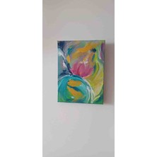 Patiska Tasarım Renklerin Dansı Soyut Akrilik Tablo 18X24 cm – El Yapımı Dekoratif Duvar Tablosu