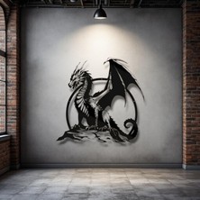 STE Ejderha Figürlü Metal Duvar Dekoru – Fantastik ve Güçlü Tasarım