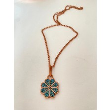 Parla Bakır Firuze Taşlı Bakır Kolye