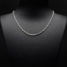 Silvalli 60 Mikron Rodyum Dik Barlı Gümüş Zincir