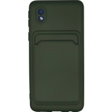 Evolvera Samsung Galaxy A01 Core Kılıf Kelvin Kartvizitli Silikon - Koyu Yeşil