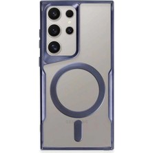 Evolvera Samsung Galaxy S23 Ultra Kılıf Boyi Magsafe Silikon Kapak - Lacivert