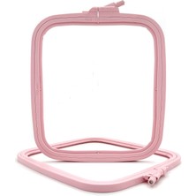 Mena Rise Pembe Orta (No:3) Plastik Kare Nakış Kasnağı, Çapraz Dikiş Çemberleri, Zımba Iğne Halkası, Kendin Yap El Işi Dikiş, Abs Plastik Nakış Çemberleri