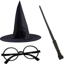 Venüs Shopping Harry Potter Siyah Şapkası Harry Potter Gözlüğü Harry Potter Asası 3 Lü Set
