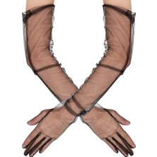 Khi-Zai Uzun Boy Likralı Siyah Yetişkin Mega Tül Eldiven