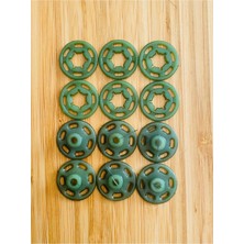 Kartopu Dikmeli Plastik Çıtçıt 21MM 6'lı Paket (6 Çift)  Renk: Yeşil.