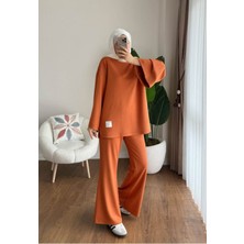 Miraydin Butik Kadın Ispanyol Paça Pantolon Ikili Takım M25114 - Turuncu