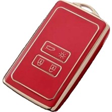 Autohan Keys Lüx Renault Clio E-Tech Austral Megane E-Tech Megane 4 Clio 5 Kırmızı Altın Nano Anahtar Kılıfı
