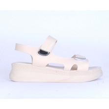 Moda Ayakkabı 146 Syh-Krem Ortopedik Kadın Sandalet Ayakkabı