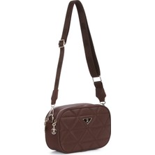 Newish Kadın Kapitone Kumaş Uzun Askılı El ve Omuz Çantası – Bordo – NEW375