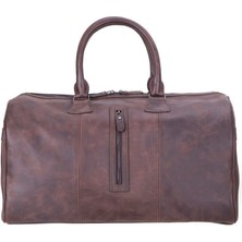 AbbasShop Dolly Gerçek Deri Seyahat Çantası Antik Koyu Kahve