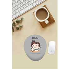 Bıhtıh Ya Bi Farklılık Olsun Desenli Bilek Destekli Mouse Pad
