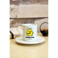 Tehlikeliyim Diyorum Baskılı Beyaz Türk Kahvesi Fincanı