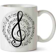 Müzik Notalar Porselen Kupa Bardak