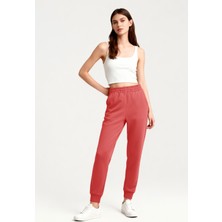 Tommy Life Pudra Yüksek Bel Jogger Rahat Form Manşetli Kadın Eşofman Alt - 94561