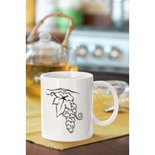 Üzüm Salkımı Baskılı Porselen Kupa Bardak