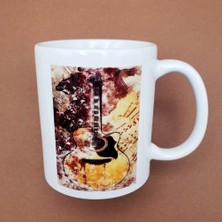 Shopwave Vintage Tasarım Gitar Baskılı Kupa
