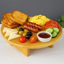 Mena Rise Premium Serisi Bambu Ayaklı Doğrama ve Sunum Tahtası 32X32 cm