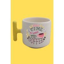 Sarı T Kulp Time To Coffee Temalı Nescafe Latte Fincanı