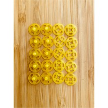 Kartopu Dikmeli Plastik Çıtçıt 1cm (10MM) 10'lu (10 Çift) Paket. Renk: Sarı.